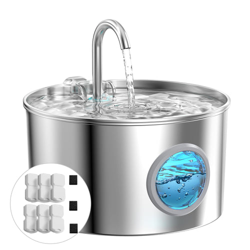 GIOTOHUN Katzenbrunnen Edelstahl S11-pro, Trinkbrunnen 2,2 L