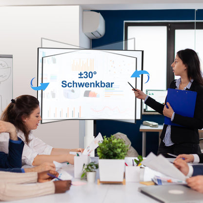 FITUEYES TV Bodenständer rollbar mit Holzablage 32-70 Zoll