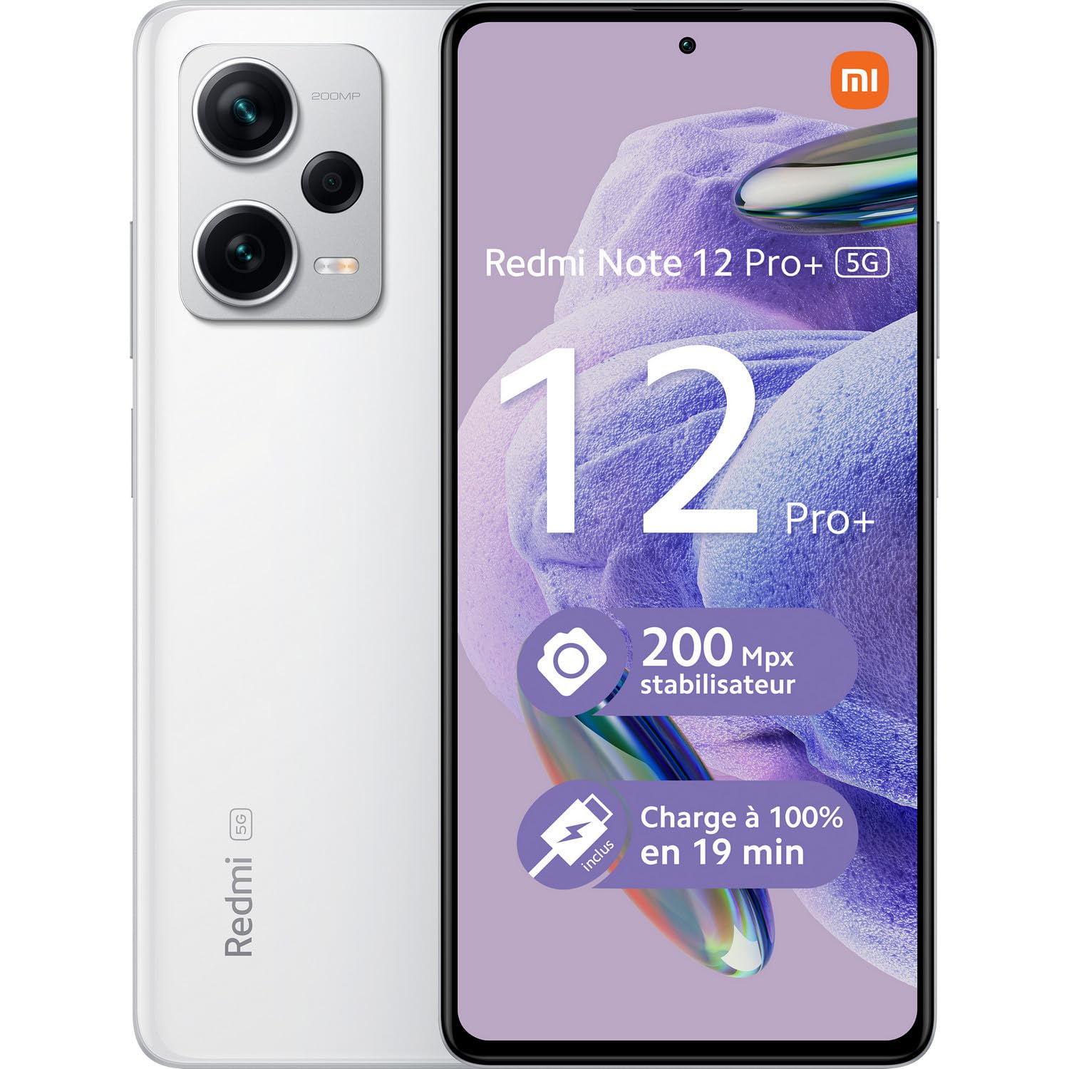 Xiaomi Redmi Note 12 Pro+ 5G Smartphone - 8GB/256GB Polar White. Weißes Smartphone für mobile Kommunikation und Apps.