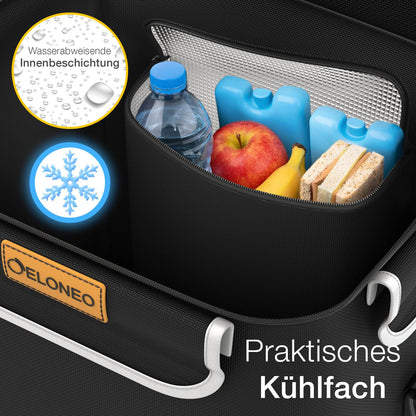 ELONEO Einkaufstrolley klappbar 3in1 mit Kühlfach, 56 l, schwarz