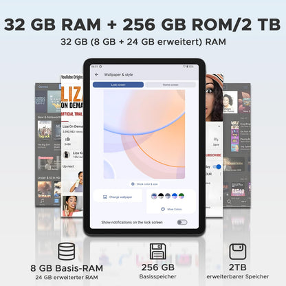 DOOGEE T36 neues Android 15 Tablet 12 Zoll - 4G LTE