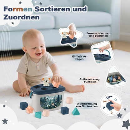 Almaxi 5-in-1 Montessori Spielzeug Baby ab 6 Monate, Motorikspielzeug