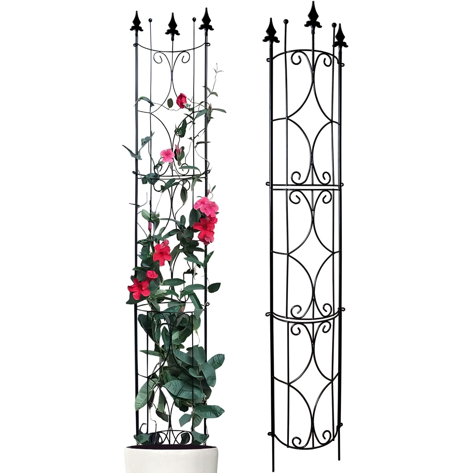 Thealyn Rankgitter Metall 2er-Set, 182 x 31 cm, schwarz