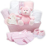 Baby Box Shop Baby-Geschenkset Mädchen, 14-teilig, mit Teddybär in Rosa und Baby-Essentials