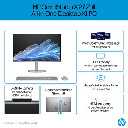 HP OmniStudio X 27-cs0273ng All-in-One KI PC - Silber