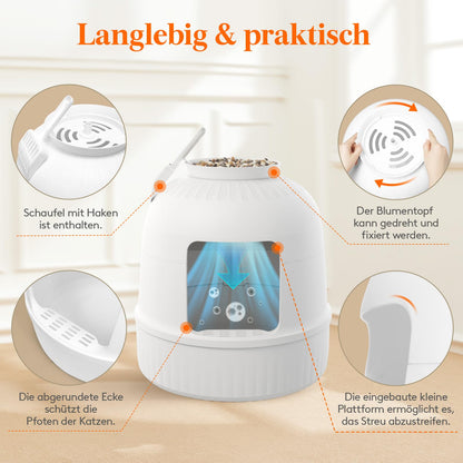 Lifewit Katzentoilette Blumentopf Versteckt XXL mit Filter – Weiss