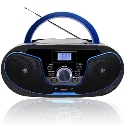 LONPOO LP-D02 CD-Player Boombox mit Bluetooth, UKW-Radio und USB sowie Tragegriff