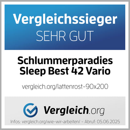 Vario Sleep Best 42 Lattenrost - Kopfteil verstellbar 7 Zonen 90x200cm