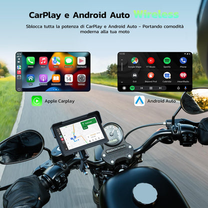 LAMTTO 7" Motorrad CarPlay & Android Auto Bildschirm IP67