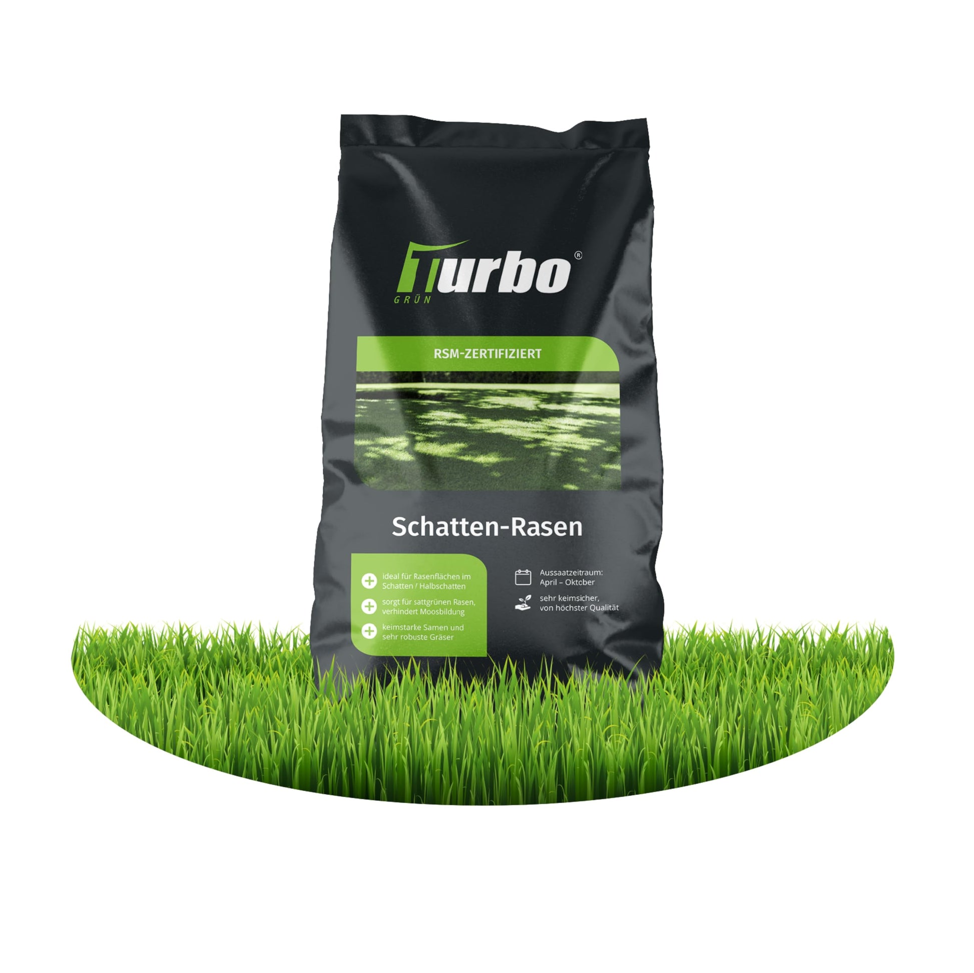 Turbogrün Schattenrasensamen 250 m² – RSM Grassamen für Schatten, Saatgutmischung für schattige Rasenflächen