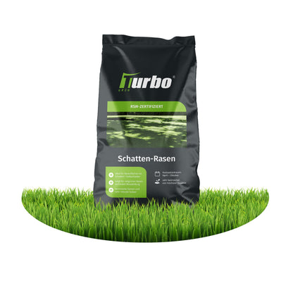 Turbogrün Schattenrasen Grassamen 150 m², RSM-Qualität, Saatgut für schattige Rasenflächen