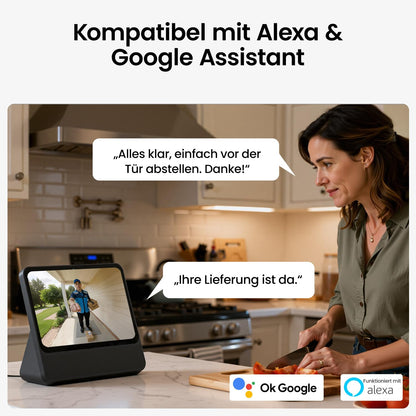 aosu 2K Videotürklingel mit Kamera, kabellos, 170° Weitwinkel