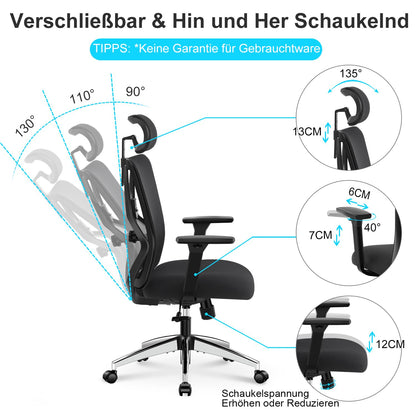 Ticova ergonomischer Bürostuhl – hoher Rücken Schreibtischstuhl