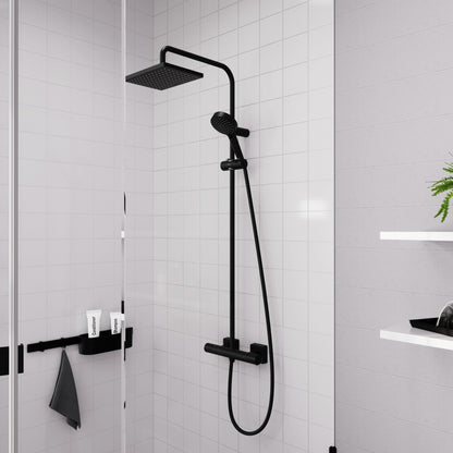 hansgrohe Vernis Shape Duschsystem mit Thermostat Mattschwarz