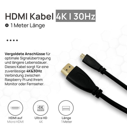 Raspberry Pi 4 4GB Starter-Kit - 64GB Black Edition