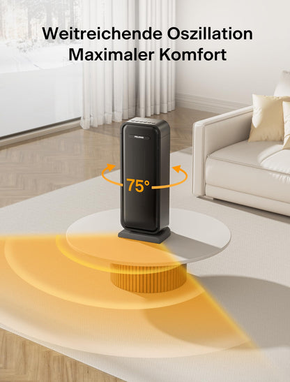 PELONIS Keramik Heizlüfter 2000 W mit Thermostat und 12-Stunden-Timer