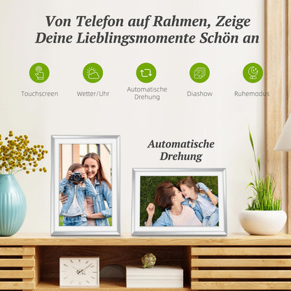 SmartFrame 10.1 Zoll WLAN Digitaler Bilderrahmen - Silber