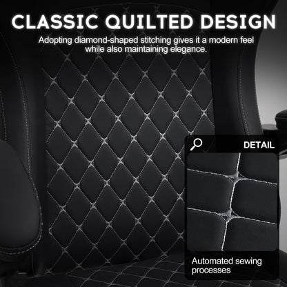 Vittanly Gaming Stuhl mit Taschenfederkissen und Fussstütze, Schwarz