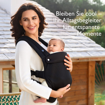 Momcozy Air Mesh Babytrage Ergonomisch für 3-20kg - Schwarz