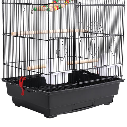 Yaheetech Vogelkäfig mit Spielzeug für Ziervögel – Schwarz, 99cm