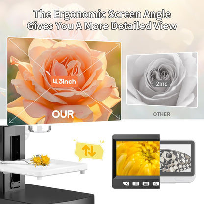 LCD Digital 1000X 4,3-Zoll Mikroskop - USB PC, 8 LED
