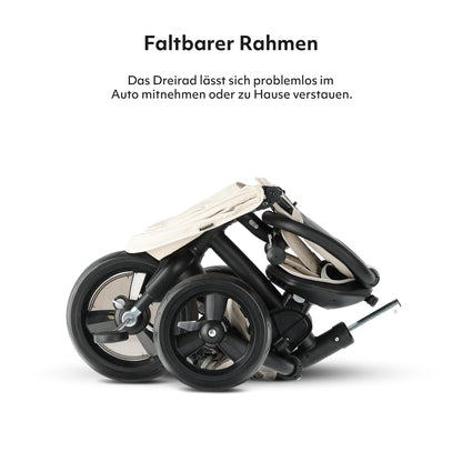 Deryan Explorer Kinderdreirad mit Schubstange und Verdeck, Creme