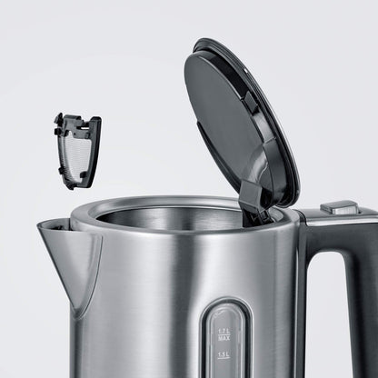 SEVERIN Wasserkocher WK 3418, 1,7 l, 3000 W, Edelstahl/schwarz