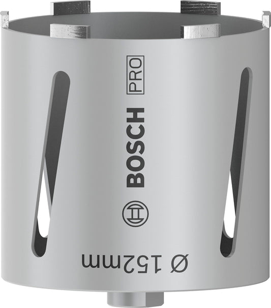 Bosch PRO Multi Material Diamant-Trockenbohrkrone Ø 152 mm. Zylindrische Bohrkrone für Trocken-Kernbohrungen in Stein, Beton.