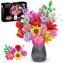 PLAXSOON Blumen Bauset C9250, Blumenstrauss Bausteine, 1464 Teile mit 18 verschiedenen Blumen aus ABS