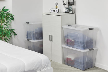 Iris Ohyama Aufbewahrungsboxen NTB-60 60L 4er-Set Silber