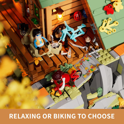 FUNWHOLE Mountain Cabin Klemmbaustein-Set – 2255 Teile LED