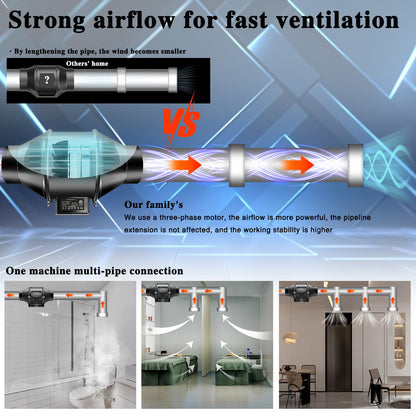 Aygrochy EC Motor Regelbar Rohrventilator - 125mm 416m³/h