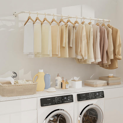 Yawinhe Industrierohr Kleiderstange zur Wandmontage, 178 cm, Creme