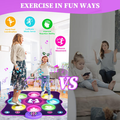 LEAPRCSTORE Tanzmatte für Kinder mit 8 LED-Leuchten und 6 Modi