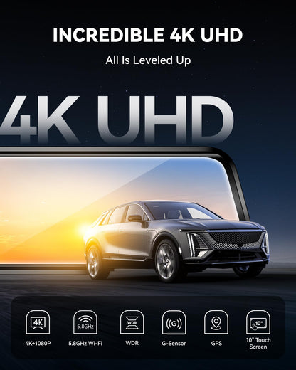 WOLFBOX G930 4K Dash Cam Rückspiegel 10'' mit GPS