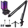 zealsound A68S USB-Gaming-Mikrofon Set mit Boomarm und Tischstativ, RGB-Beleuchtung