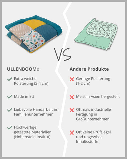 ULLENBOOM Krabbeldecke Baby – Dschungel Design 140x140 cm