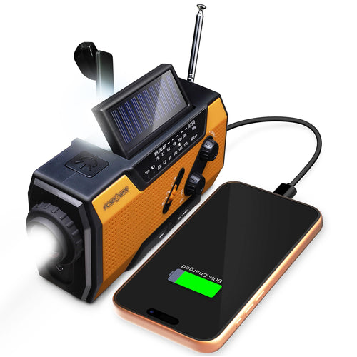 FosPower FOSPWB-2376 Notfallradio NOAA/AM/FM mit Solar und Handkurbel