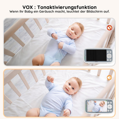 BOIFUN Babyphone mit Kamera VB616, 4 Zoll 720P Monitor, Nachtsicht