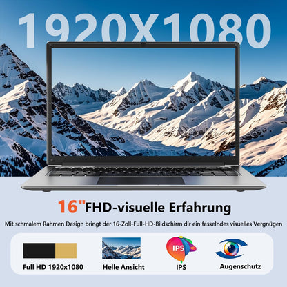 Morostron 16-Zoll Laptop – 8GB RAM, 256GB SSD, Win 11 Pro