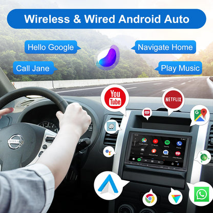 CarPro Doppel Din Android Autoradio - 7 Zoll Wireless CarPlay