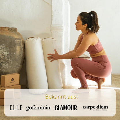 Lotuscrafts Yoga Rolle Yogabolster mit Bio-Dinkelfüllung, GOTS