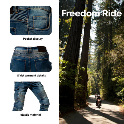 oFzimTo Motorradjeans Herren Stretch-Jeans mit Protektoren