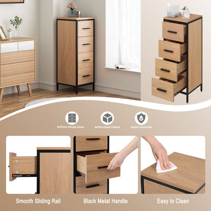 EUGAD Badezimmerschrank Kommode 4 Schubladen – 30x82x30 cm