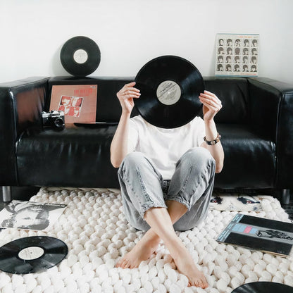 FYDEE Vinyl-Plattenspieler Bluetooth mit Lautsprechern - Naturholz