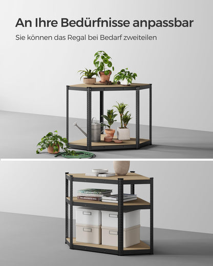 SONGMICS Eckregal GLR080B01, Schwerlastregal aus Metall mit 5 Ebenen