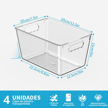 HPYLIF·H Kühlschrank Organizer, 4er Set Aufbewahrungsbox BPA-frei