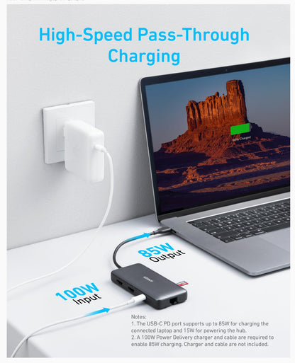 Anker USBC Hub 8-in-1 Dock – Dual 4K HDMI, 100W PD, Ethernet