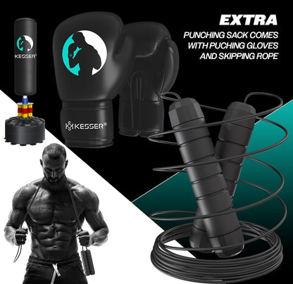 KESSER® Boxsack Set freistehend Erwachsene MMA - Schwarz