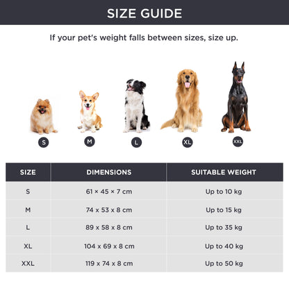 BEDSURE Hundebett grosse Hunde, waschbar, Dunkelgrau, 119x74x8 cm